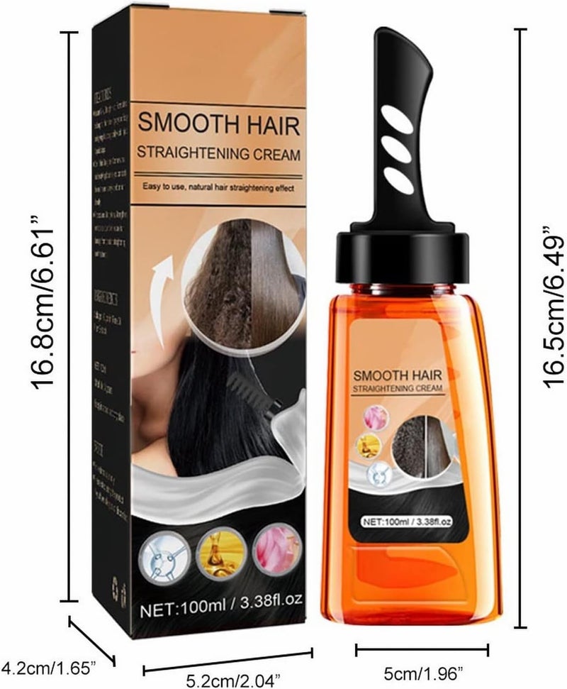 klarako Keratin Straight Hair Creams - Hair Straightening Moisturizer for Curly Hair Hair Straightening Moisturizer for Curly Hair, Light Fragrance & Suitable for All Hair Types (Pink, one Side) - Image 3