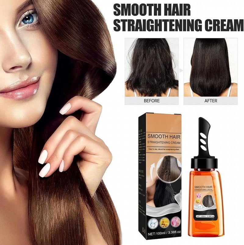 klarako Keratin Straight Hair Creams - Hair Straightening Moisturizer for Curly Hair Hair Straightening Moisturizer for Curly Hair, Light Fragrance & Suitable for All Hair Types (Pink, one Side) - Image 2