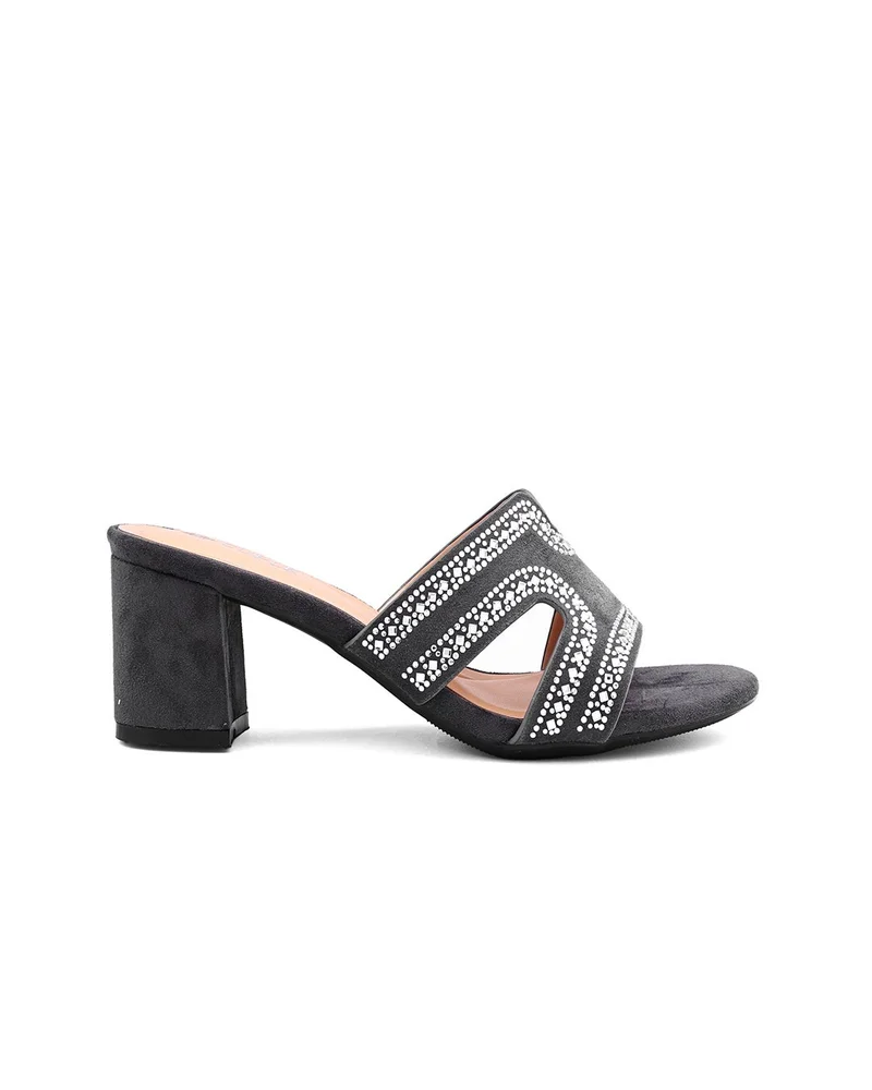 Womens embellished classic slip-on heeled sandals