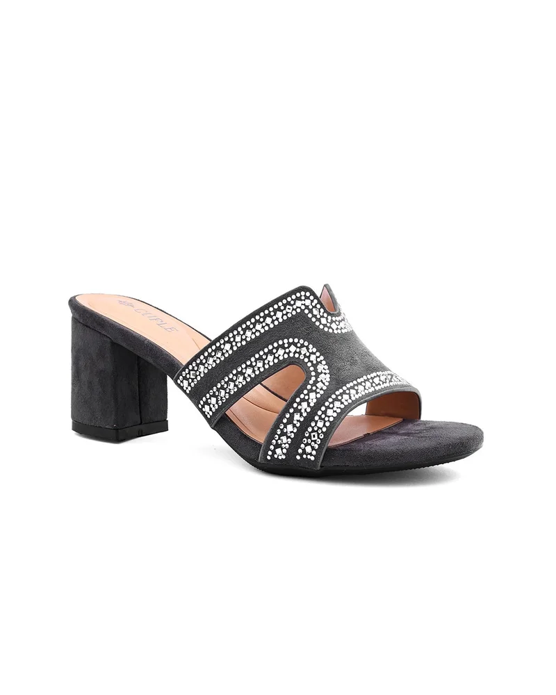 كابلي صندل كعب كلاسيكي نسائي سهل الارتداء ومزين بأناقة