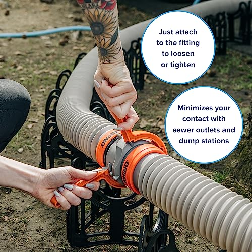 Camco RhinoFLEX RV Sewer Hose Wrenches, 2-Pack, Orange - Image 3