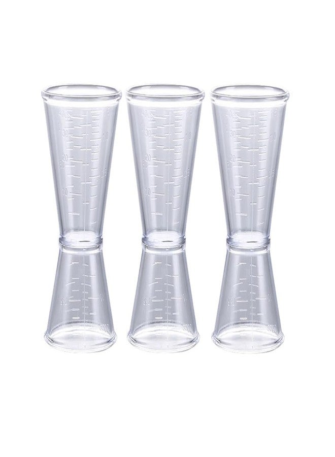 إيلاندي 3 قطع من أكواب قياس المشروبات البلاستيكية ذات الرأس المزدوج، مثالية للبار والحفلات والمطبخ، سعة 40 مل/20 مل - Image 1