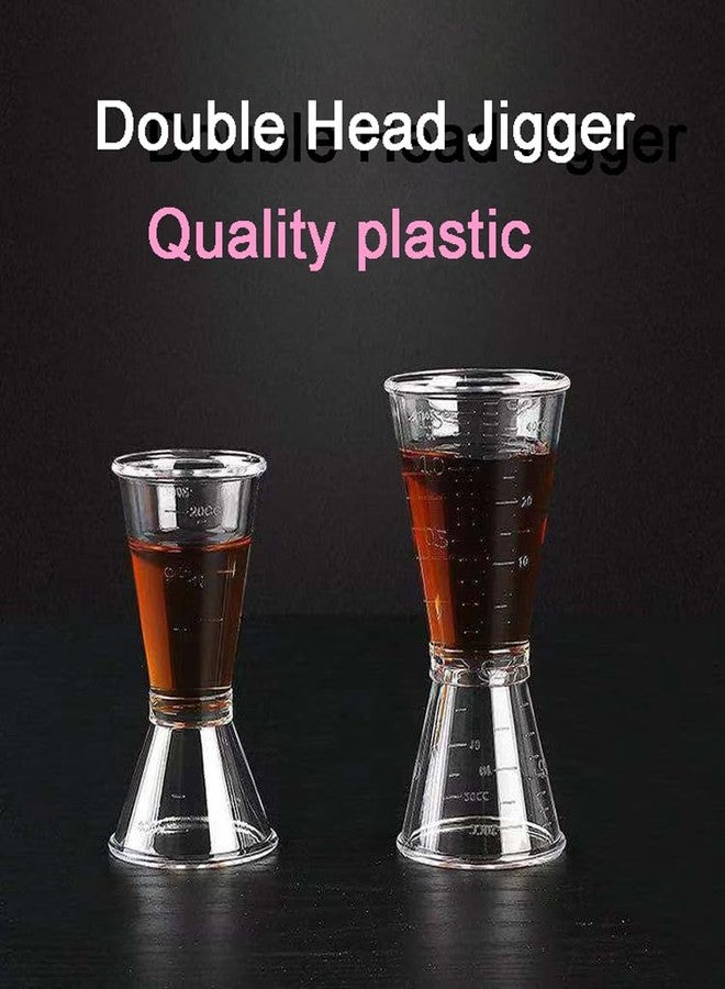 إيلاندي 3 قطع من أكواب قياس المشروبات البلاستيكية ذات الرأس المزدوج، مثالية للبار والحفلات والمطبخ، سعة 40 مل/20 مل - Image 3