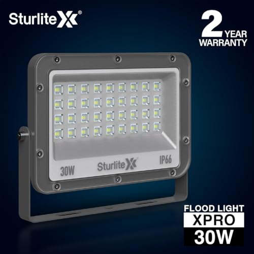 Sturlite Xpro 30 W LED Flood Light| Cool White 6500K Color Temperature LED Lamp| IP66 Waterproof Surge Protection Focus Light for Factory, Garage, Parking, Garden, Playground & Shop - Pack of 2 - Image 3