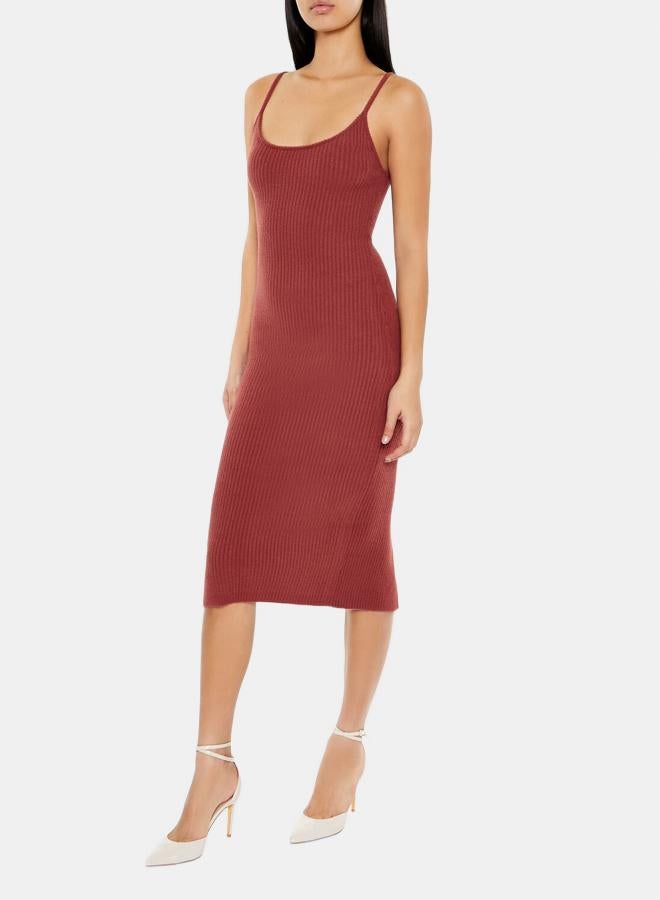 FOREVER 21 Knitted Strappy Midi Dress - Image 1