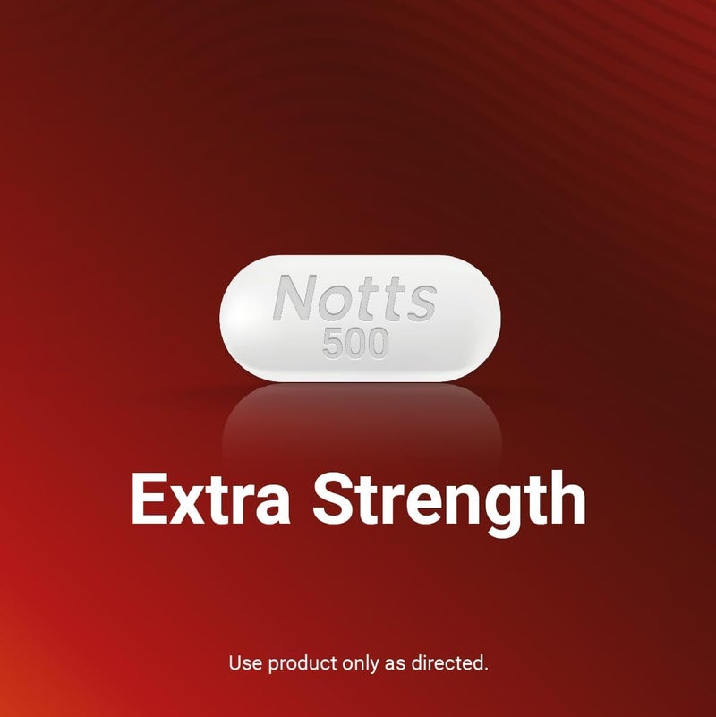 NOTTS Extra Strength 500mg Caplets with 500 mg Acetaminophen Pain Reliever and Fever Reducer for Headache Backache Toothache  Minor Arthritis Pain Relief 100 Count - Image 4