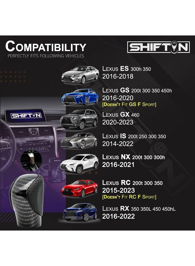 SHIFTIN Gear Shift Knob Shifter for Lexus ES GS GX is NX RC RX 200t 300 350 3450h 450hL 350L - Image 2