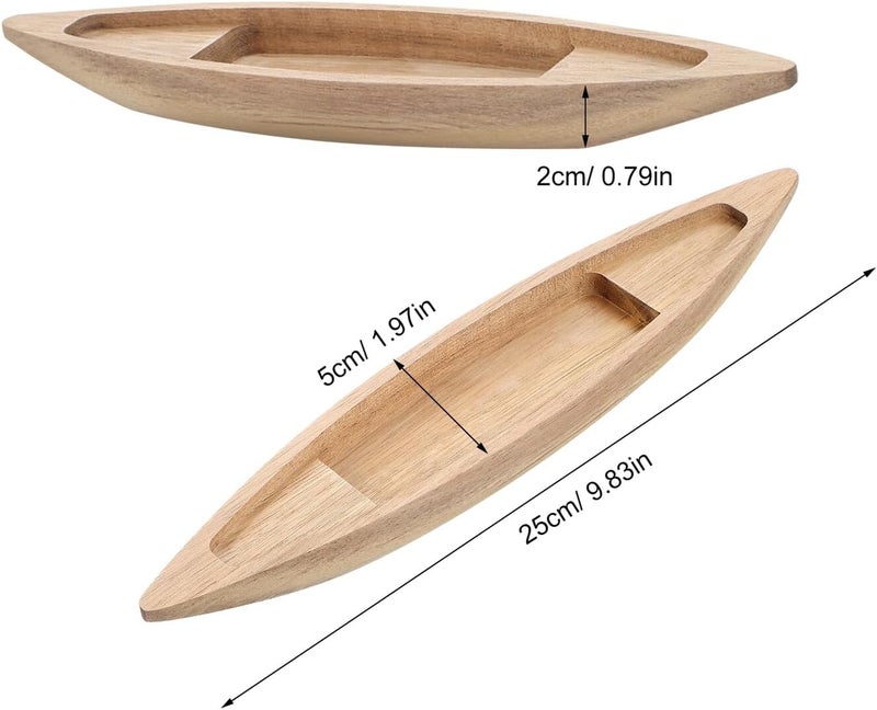 Healifty 2pcs Unfinished Wooden Canoe Craft Decoration for DIY Painting, Miniature Sailing Boat Model Ornaments for Home and Office Nautical Landscape Centerpiece - Image 2