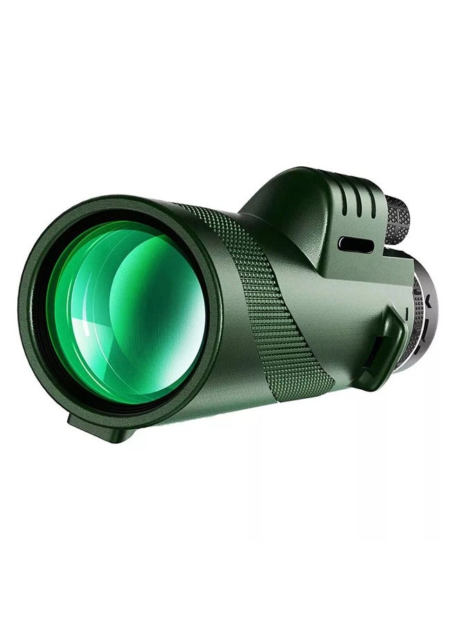 Occuwzz 80x100 black single-tube high-power high-definition telescope green model low-light night vision, telescope set includes universal mobile phone clip tripod  - Image 4