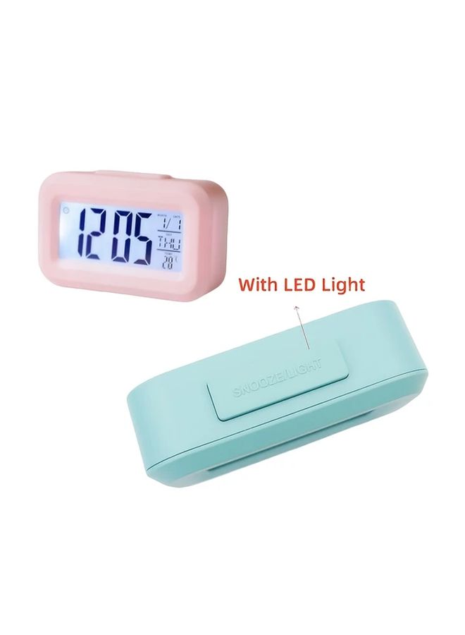 2Pcs Black Digital Thermometer Clock with Temperature Date Indoor Mini LED Display - Image 4
