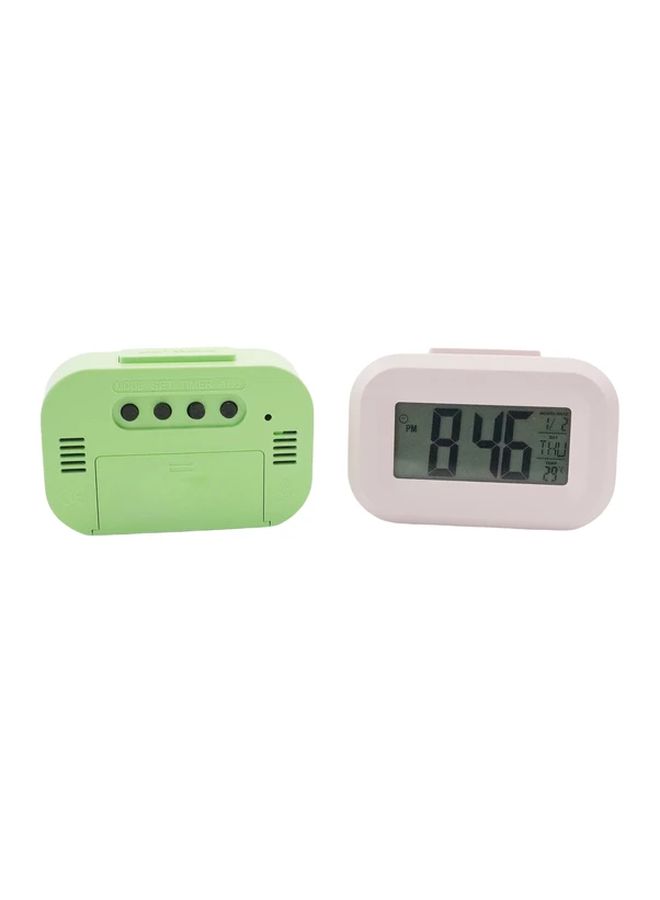 2Pcs Black Digital Thermometer Clock with Temperature Date Indoor Mini LED Display - Image 5