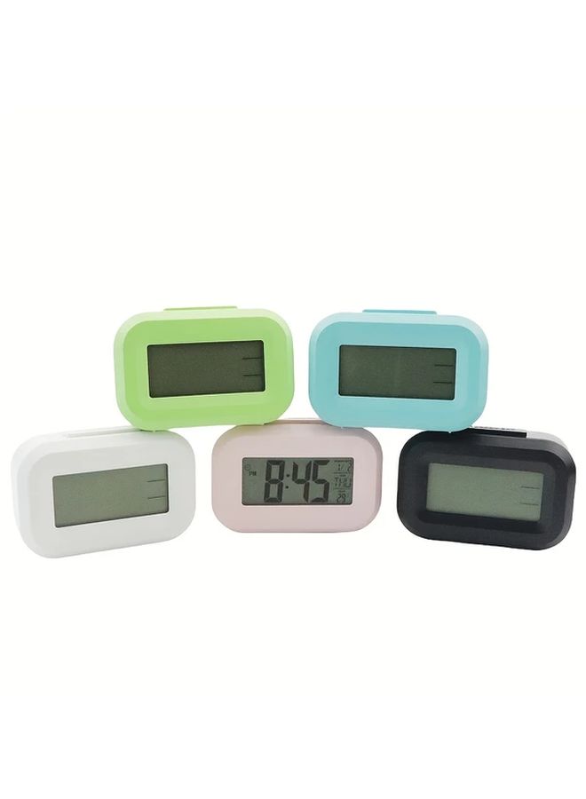 2Pcs Black Digital Thermometer Clock with Temperature Date Indoor Mini LED Display - Image 3