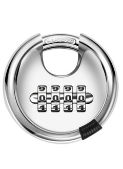 KASTWAVE Digital Combination Disc Padlock, 4 Digit Combination Lock Waterproof Outdoor Combination Padlock Stainless Steel Door Lock for Shed, Storage Unit, Garage, Fence, Trailer Tongue  - Image 1