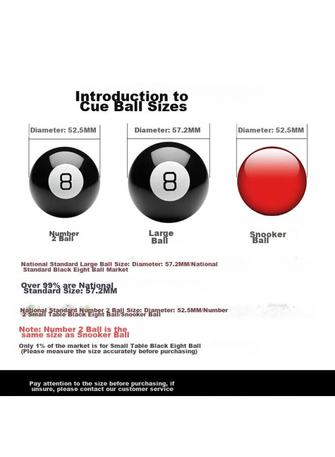 Invui Billiard Ball, Chinese And American Style Black 8 Crystal Cue Ball, Large Size Pool Ball, Billiard Supplies, 6 Red Points, 57mm, Single Piece - Image 3