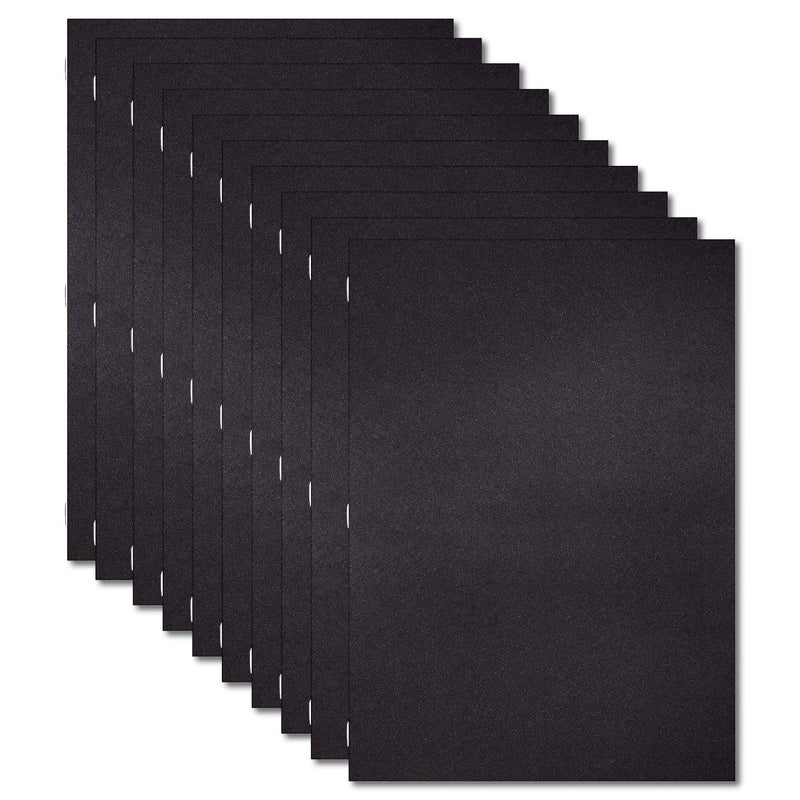 Essential Arts Pack of 10 x A4 Portrait Black Laminated Soft Cover Stapled Starter Sketchbooks 140gsm White Cartridge Drawing Paper 210 x 297mm