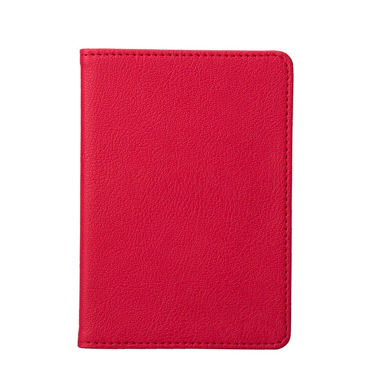 Brown Mouse PU Passport Holder with Multiple Card Slots Red