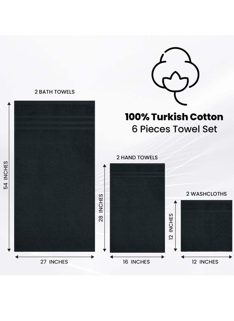 Premium Black Bath Towel Set - 100% Turkish Cotton 2 Bath Towels, 2 Hand Towels, 2 Washcloths - Soft, Absorbent, Durable – Quick Dry - Perfect for Daily Use by Infinitee Xclusives - pzsku/Z004B4760D9665B727C48Z/45/_/1706847284/e334700a-d5fe-4a61-a1b8-50601ac5dba6