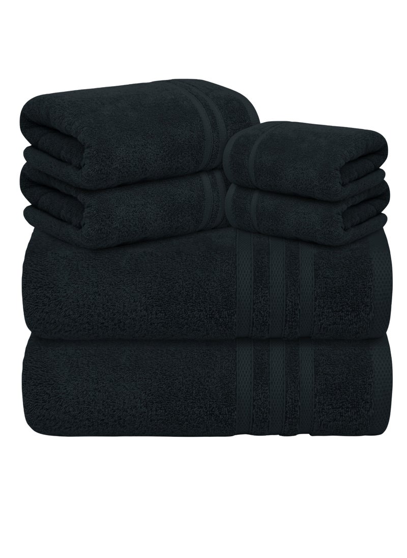 Premium Black Bath Towel Set - 100% Turkish Cotton 2 Bath Towels, 2 Hand Towels, 2 Washcloths - Soft, Absorbent, Durable – Quick Dry - Perfect for Daily Use by Infinitee Xclusives - pzsku/Z004B4760D9665B727C48Z/45/_/1706847293/13de3c6f-3213-4bbd-8d2b-e8da95fc35a6