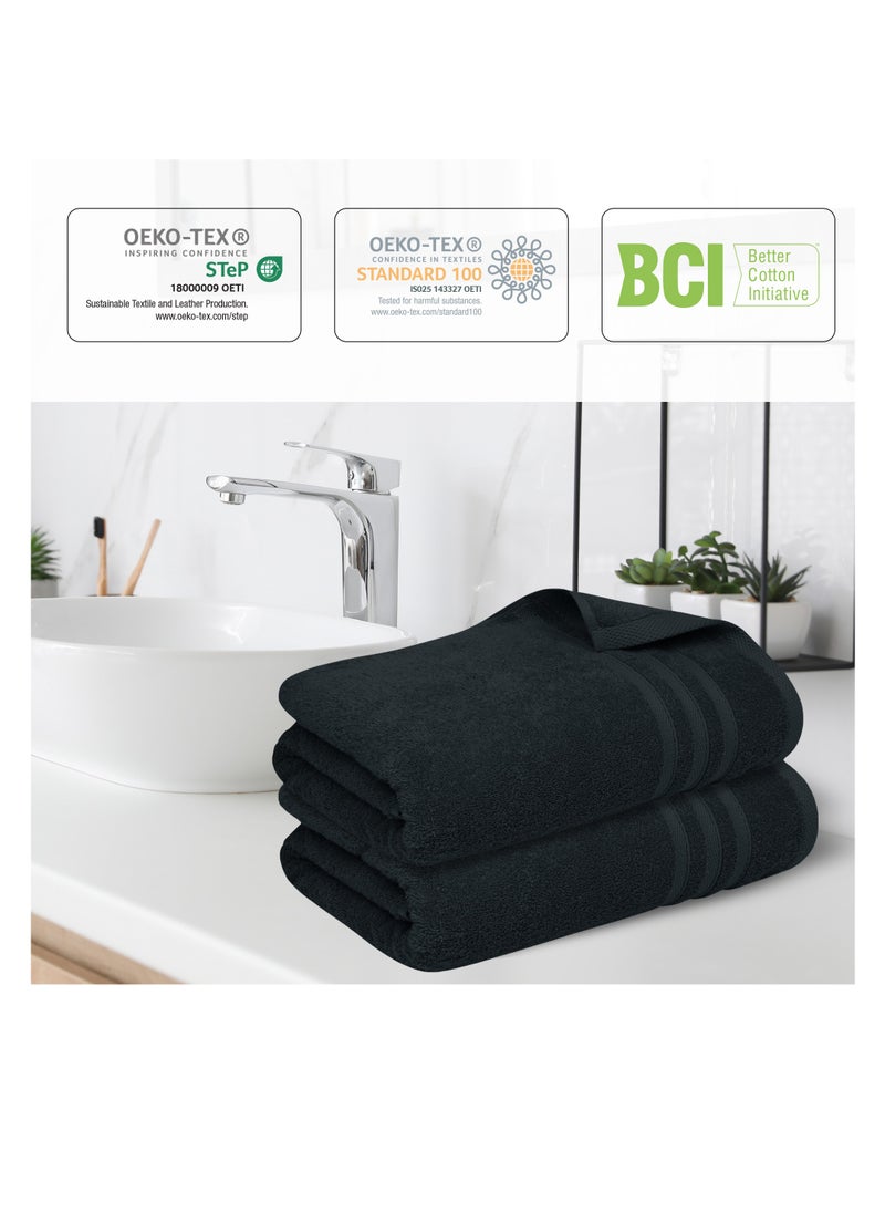 Premium Black Bath Towel Set - 100% Turkish Cotton 2 Bath Towels, 2 Hand Towels, 2 Washcloths - Soft, Absorbent, Durable – Quick Dry - Perfect for Daily Use by Infinitee Xclusives - pzsku/Z004B4760D9665B727C48Z/45/_/1706847314/6a0f682d-c3be-45dd-a935-49263e630a04