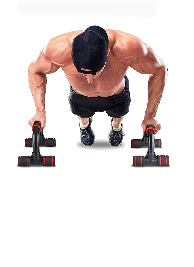 KANGAROO - Push Up Bars with Non-Slip black-red - Image 1