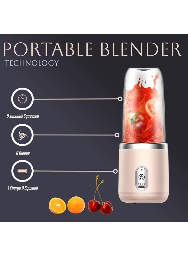 Portable Personal Fruit Blender, Juicer, And Juice Cup, High-Capacity Battery, 6 High-Strength Blades,Perfect For Shakes And Smoothies Electric Fruit Vegetable Juicer - Image 4