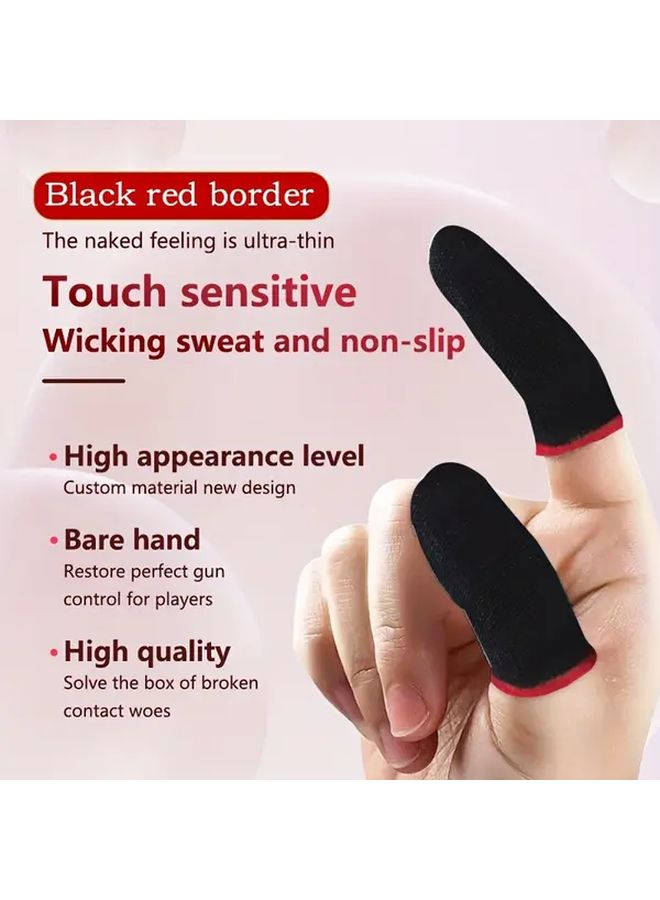 Red Black 40 قطعة أكمام ألياف الكربون للألعاب مقاومة للعرق وغير قابلة للانزلاق لتحسين التحكم في الشاشة اللمسية - Image 3