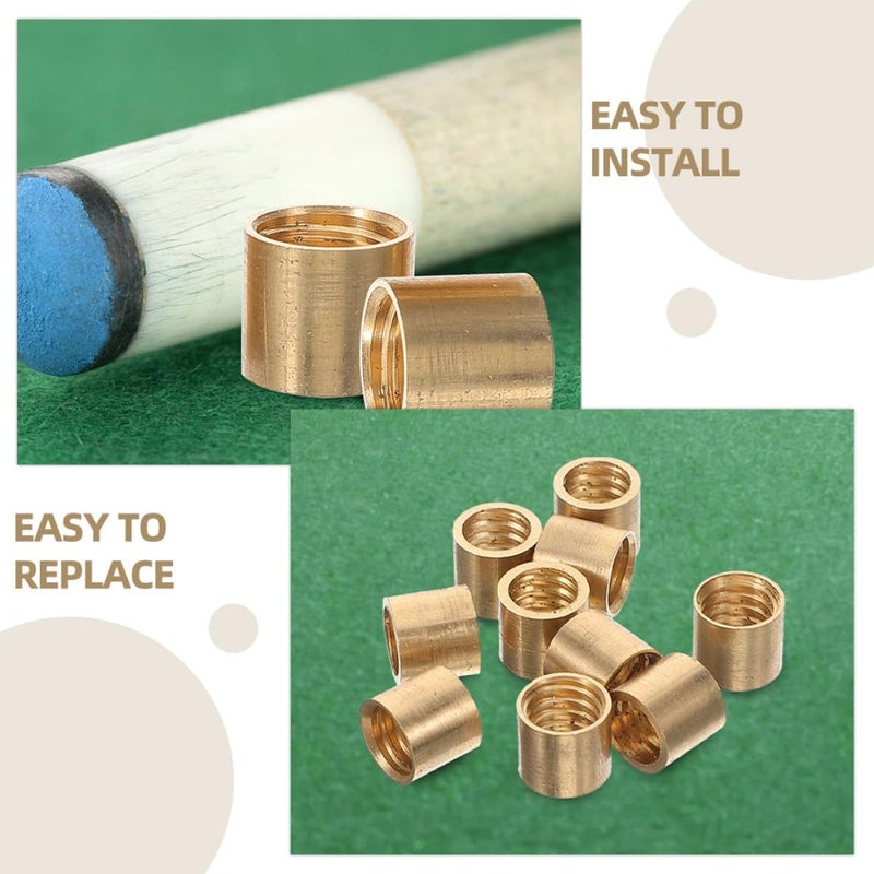 10pcs 9.5mm Brass Pool Cue Ferrules Replacement Billiard Stick Tips for Repair - Image 5