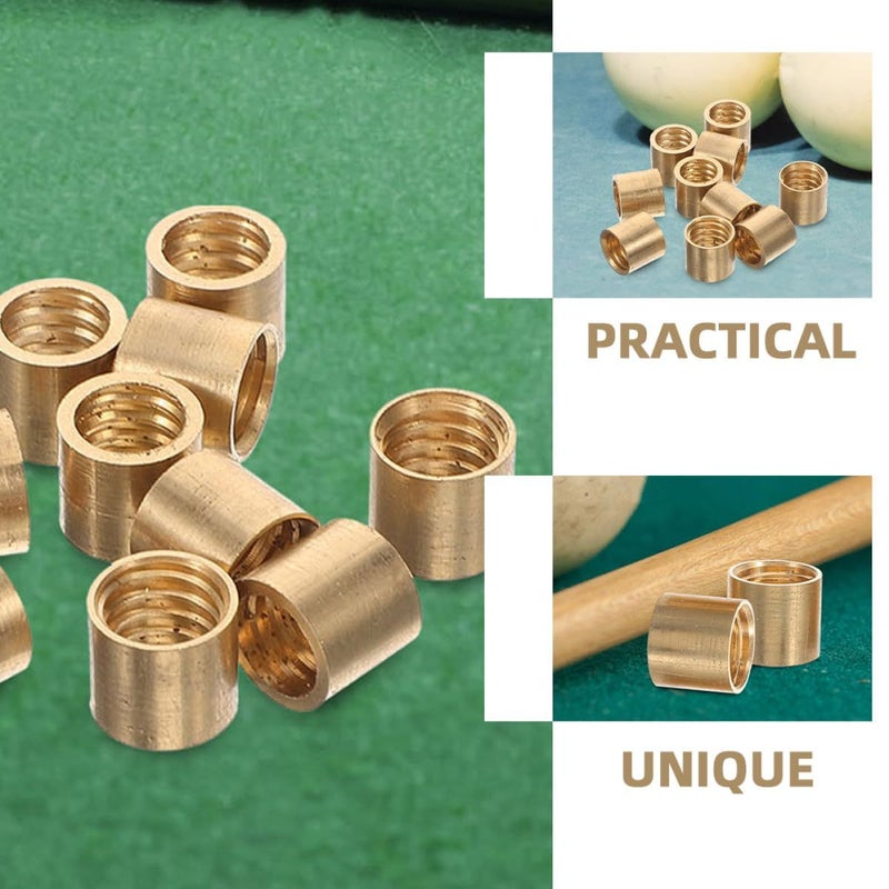 10pcs 9.5mm Brass Pool Cue Ferrules Replacement Billiard Stick Tips for Repair - Image 4