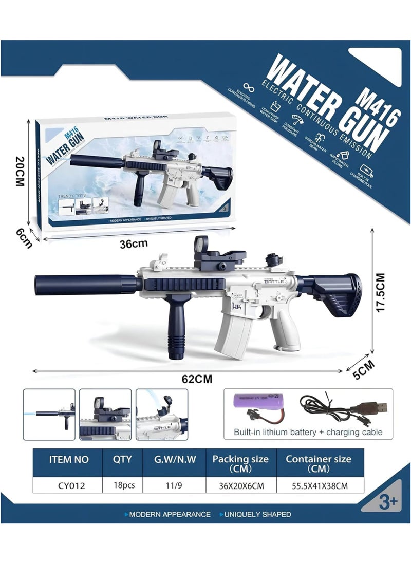 MAGIC VAULT - Electric Water Guns, M416 Kids Toy Gun, Automatic Powerful Water Shooting Toy up to 32FT, Kids Safe Toy, Rechargeable Battery, Summer Pool Beach Water Party Summer Toys for Kids & Adults - Image 1