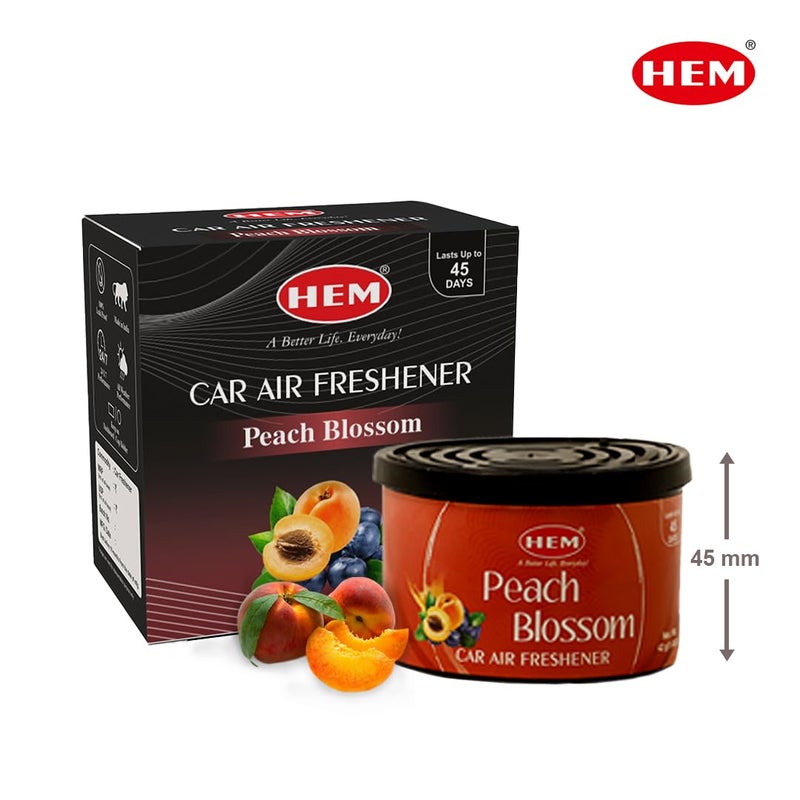 HEM Peach Blossom Car Air Freshener - 42g | Natural Car Perfume | Refreshing & Long-Lasting Fragrance | Easy to Use & Compact Design that Perfectly Fits | Ideal for On-the-Go Air Freshening - Image 2
