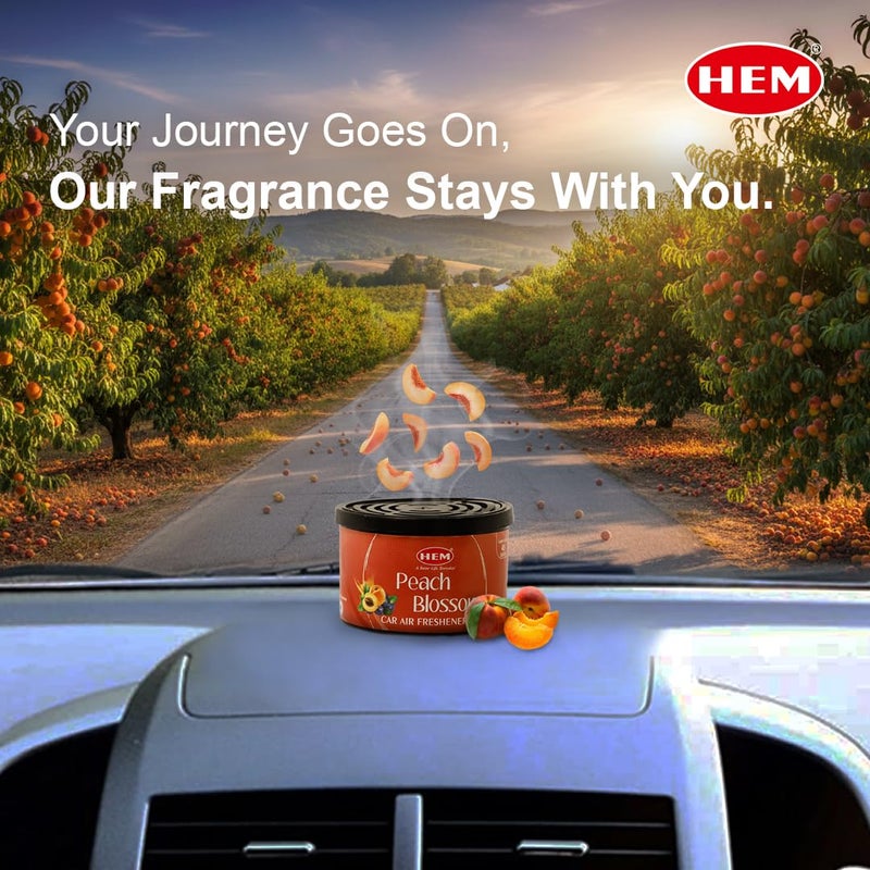HEM Peach Blossom Car Air Freshener - 42g | Natural Car Perfume | Refreshing & Long-Lasting Fragrance | Easy to Use & Compact Design that Perfectly Fits | Ideal for On-the-Go Air Freshening - Image 5