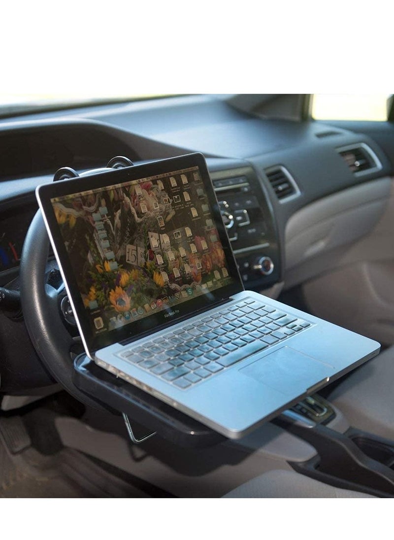 SYOSI - Car Steering Wheel Laptop Tray Portable Hanging Auto Lunch Desk Car Table Steering Wheel Mate Foldable Vehicle Back Seat Table for Food/Drink/Notebook/Cup Holder - Image 1