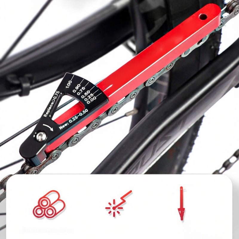 Lebycle Bicycle Chain Checker Gauge MTB Bike Chain Wear Indicator Tool Chain Stretch Detection Caliper for MTB Mountain Road Bike - Image 2