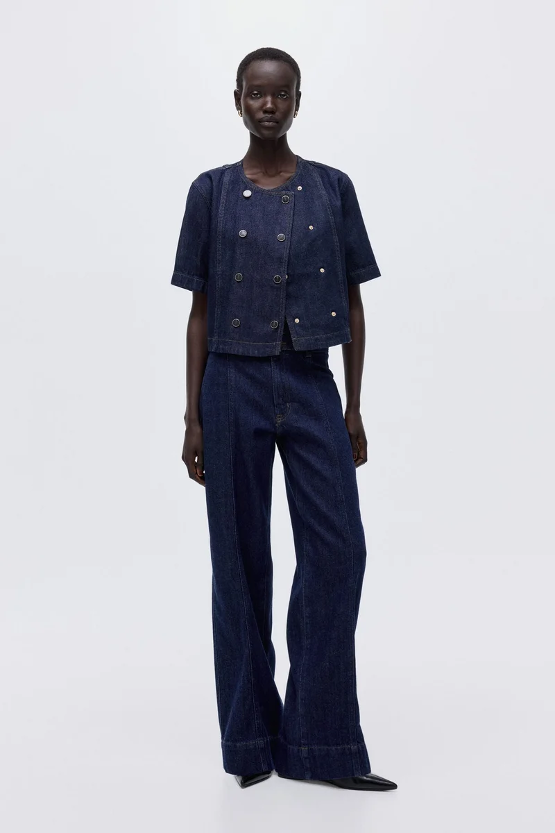 H&M Double-breasted denim shirt