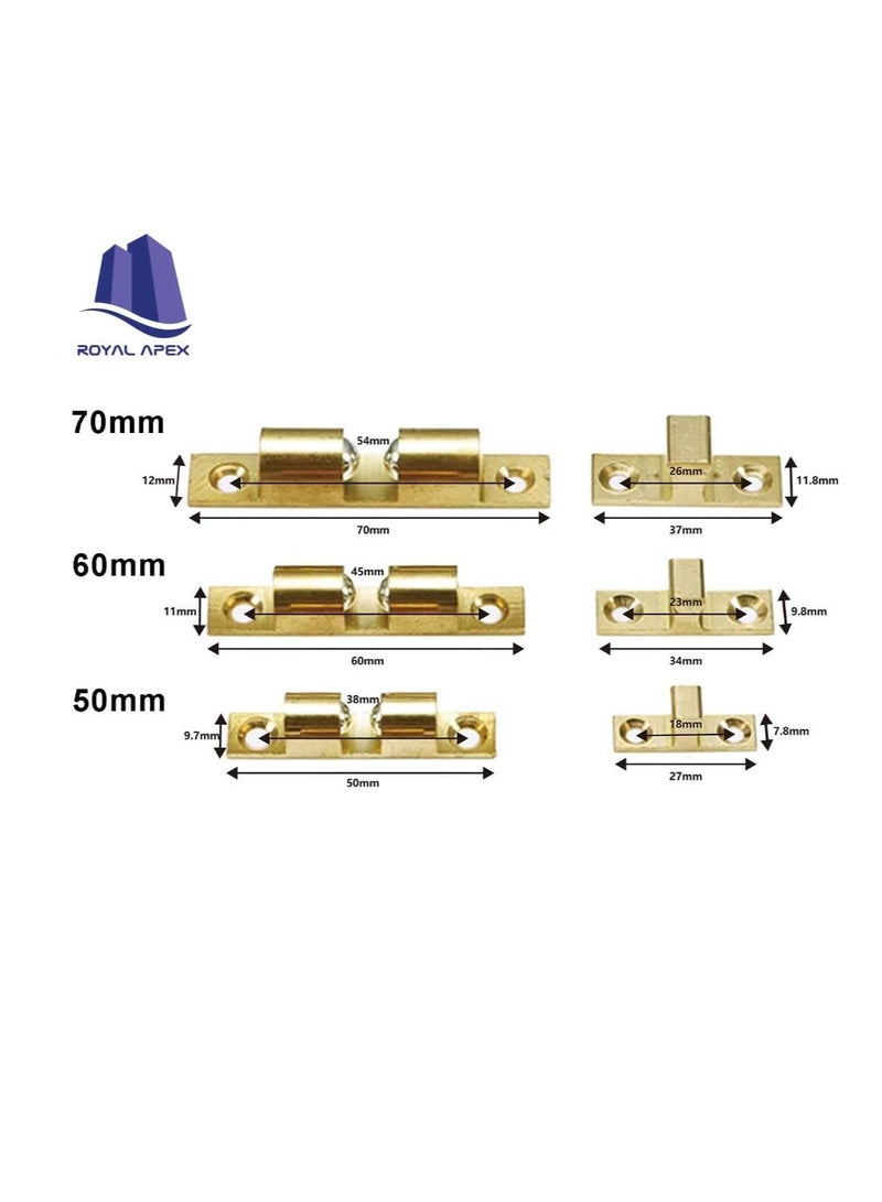 Cabinet Cupboard Door Catch Adjustable Double Ball Tension Catch for Cupboard Cabinet Door Furniture Latch 4 Pcs (70mm, Brass SS Coated) - Image 3
