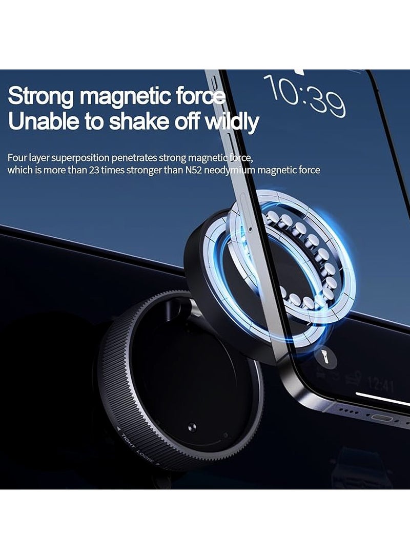 Concretization Vacuum Suction Magnet Phone Holder Mount, Magnetic Car Phone Holder, 360° Adjustable Suction Car Phone Mount for Car/Smooth Surface/Travel/Gym - Black - Image 3