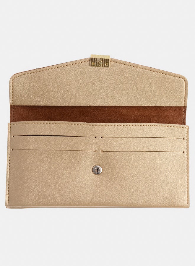 Akher el Ankoud Women's leather wallet with multiple pockets and a square lock  - Image 2