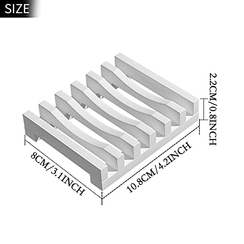 Topsky 2Pcs Soap Dish Holder NonSlip Bathroom Accessories Silicone Soap Case Saver Sink Deck Bathtub Shower Dish Soap Drainer Silicone Holder for Soap Sponges Scrubber White - Image 3
