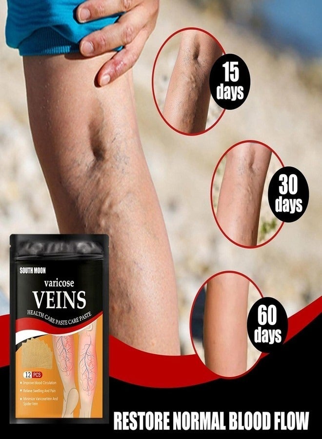 SOUTH MOON Varicose Vein Patch - 12 Pcs Vein Health Patch,Varicose Vein Patch for Vein Health, blood circulation, Swelling, Vein Health Patch for Relief Leg  - Image 3