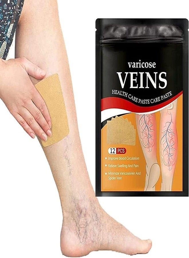 SOUTH MOON Varicose Vein Patch - 12 Pcs Vein Health Patch,Varicose Vein Patch for Vein Health, blood circulation, Swelling, Vein Health Patch for Relief Leg  - Image 1
