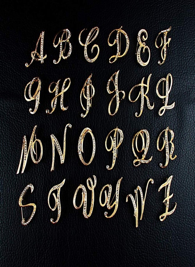 ETHOON Letter Brooch Pins Initial Rhinestone Brooch for Women Crafts Gold J - Image 3