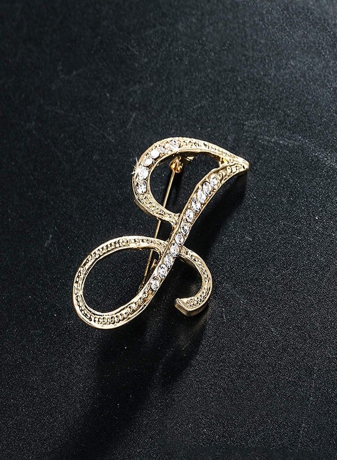 ETHOON Letter Brooch Pins Initial Rhinestone Brooch for Women Crafts Gold J - Image 5