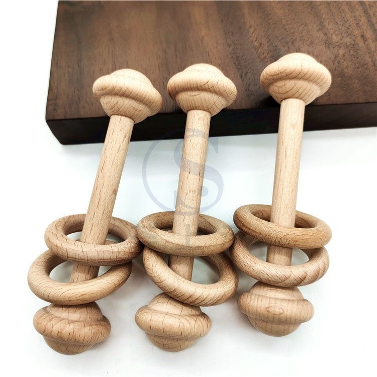 Wooden Baby Rattle and Teether Toy for Infants 0-3 Years - Image 3