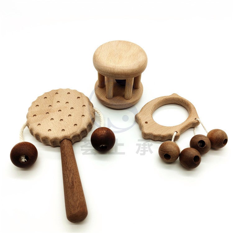 Wooden Baby Rattle and Teether Toy for Infants 0-3 Years - Image 1