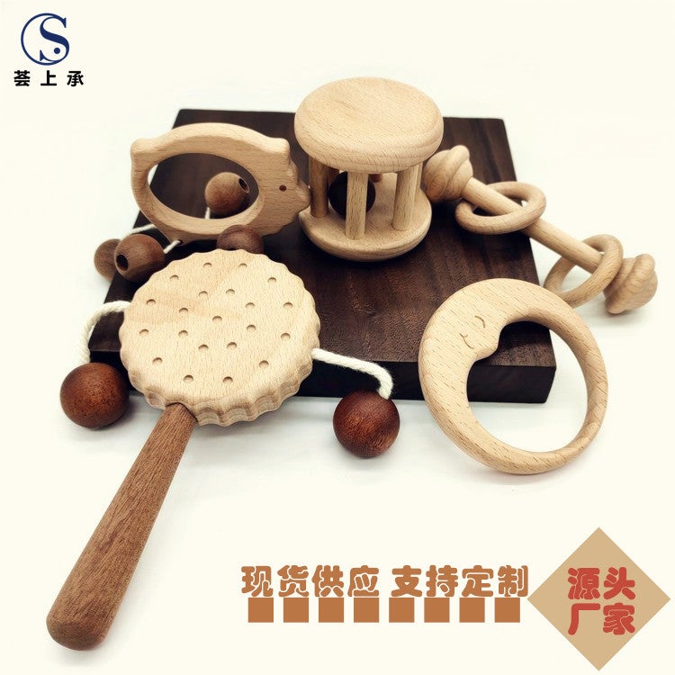 Wooden Baby Rattle and Teether Toy for Infants 0-3 Years - Image 2
