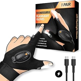HANPURE HANPURE LED Flashlight Gloves, Valentines Day Gift for Him Husband Boyfriend, Handsfree LED Gloves for Men Women - Image 1
