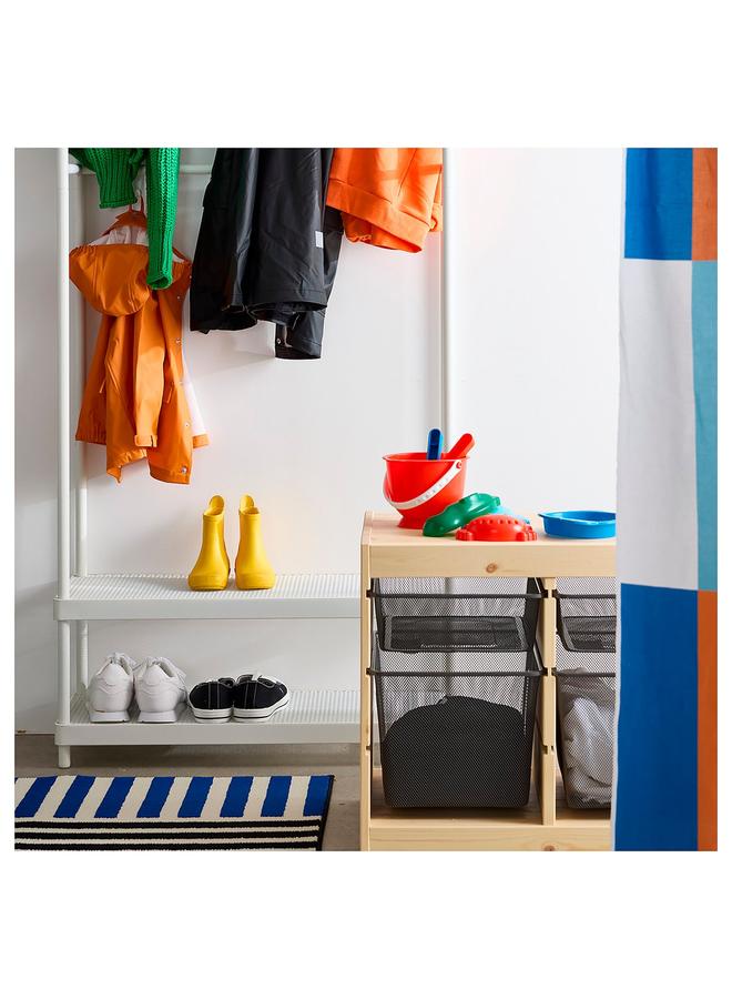 زبون سجادة، وبر قصير، أزرق أسود/مخطط، 60×90 سم - Image 3