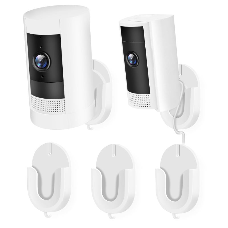 ALERTCAM No Drill Wall Mount Compatible with Stick Up Cam and Ring/Indoor Cam & Indoor Cam Plus, Strong Adhesive and No Screws Indoor Camera Mount(3Pack,White) - Image 1