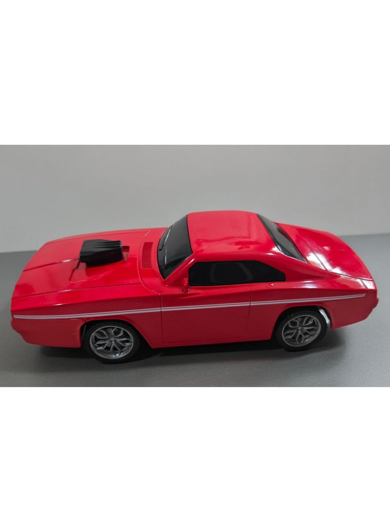 Tian Du 1:24 Scale Dodge Challenger Diecast Model Car – Pull Back Alloy Toy, Red with White Stripes - Image 3