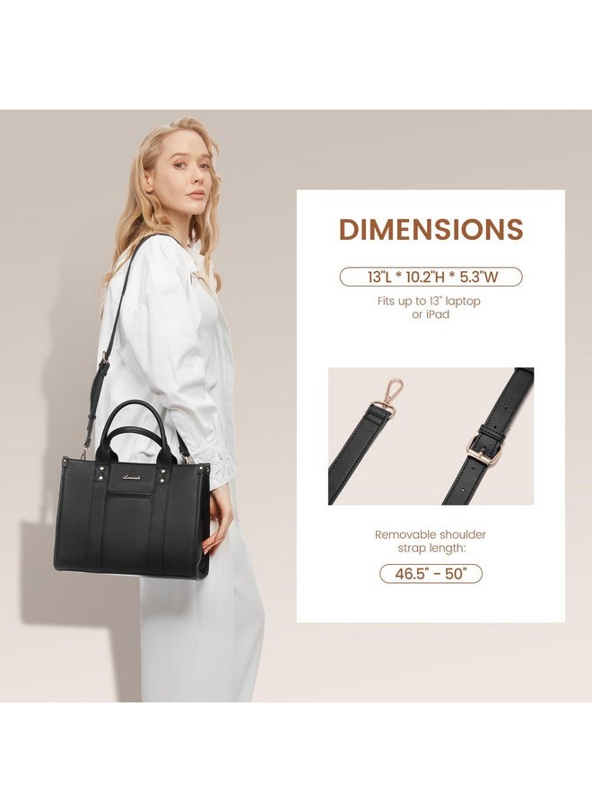 Lovevook LOVEVOOK Purse for Women Leather Tote Bag Purse and Handbags, Satchel Shoulder Crossbody Black Top Handle Bags with Zipper  - Image 2
